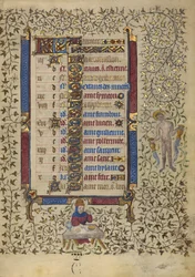 Page du calendrier pour janvier ; Fêtes ; Verseau