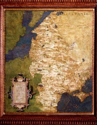 La Livonie sur la mer Baltique et la Lituanie. Carte d