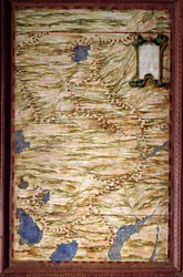Carte du Pérou réalisée par Egnazio Danti (1536-1586), mathématicien, cosmographe et architecte italien. Vers 1567. Florence, Palazzo Vecchio, Sala del Mappamondo