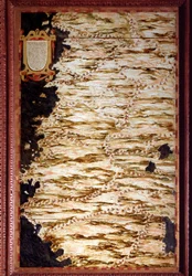 Carte du Pérou réalisée par Egnazio Danti (1536-1586), mathématicien, cosmographe et architecte italien. Vers 1567. Florence, Palazzo Vecchio, Sala del Mappamondo