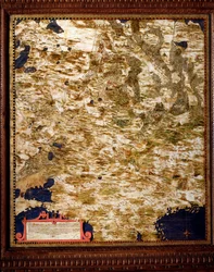 Carte de la région de Moscou par Egnazio Danti (1536-1586), mathématicien, cosmographe et architecte italien. Vers 1567. Florence, Palazzo Vecchio, Sala del Mappamondo