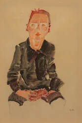 2022 NYR 20682 0724 000(egon schiele boubou assis aux mains jointes étude de portrait dr oska011034)