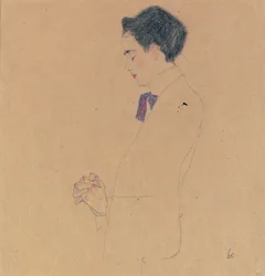Anton Faistauer avec les mains croisées, 1909
