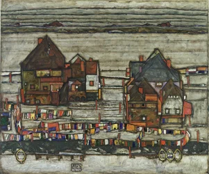 Maisons avec des cordes à linge, 1914