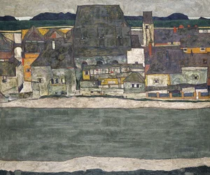 Maisons au bord du fleuve, la vieille ville, 1914