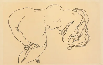 Nu aux longs cheveux, penché en avant, vue de dos, 1918