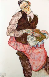 Amants - 1914-1915 - 47,4 x 30,5 - Musée Leopold, Vienne
