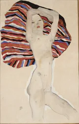Nu contre un matériau coloré, 1911