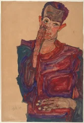 Autoportrait à la paupière tirée vers le bas, 1910