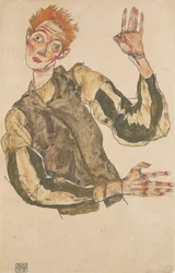 Autoportrait avec brassards rayés, 1915