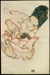 Stillende Mutter - Mère nourricière ... (aquarelle et crayon noir)