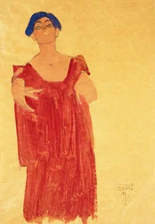 Femme aux cheveux bleus