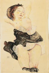 Jeune fille allongée, à demi nue, 1912