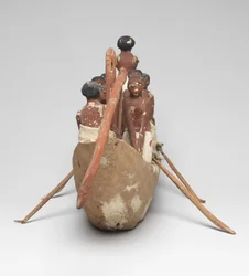 Modèle de bateau à voile de la tombe de Khety (Beni Hasan) Moyen Empire, c.2010 av. J.-C. - 1950 av. J.-C.