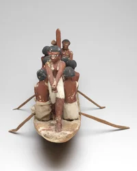 Modèle de bateau à voile de la tombe de Khety (Beni Hasan) Moyen Empire, c.2010 av. J.-C. - 1950 av. J.-C.
