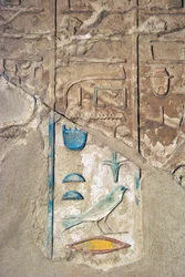 Antiquité égyptienne : hiéroglyphes colorés. Tombe de Kherouef (TT192) (18e dynastie)