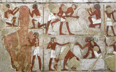 Antiquité égyptienne : peinture décorant la tombe de Rekhmire (TT100), vizir de la 18ème dynastie