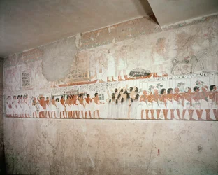 Intérieur de la tombe de Ramose, Nouvel Empire, vers 1360 av. J.-C. (peinture murale)