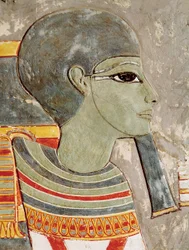 Relief peint du dieu Ptah dans la vallée des Rois, de la tombe de Horemheb