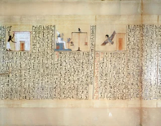 Papyrus représentant la pesée du cœur, du Livre des Morts de Maiherperi