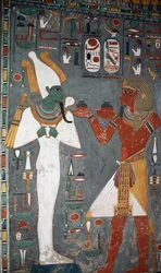 Peinture murale, Tombe de Sennedjem, Vallée des Rois, Louxor, Thèbes (Site du patrimoine mondial de l