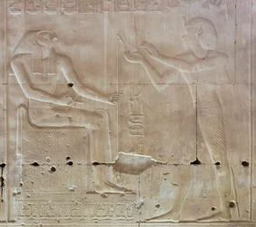 Bas-relief, temple de Séthi Ier, Abydos, Égypte