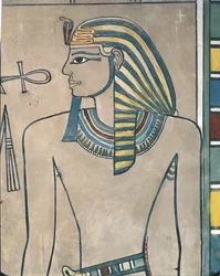 Égypte, Thèbes antique, Vallée des Rois, fresque du pharaon Aménophis III
