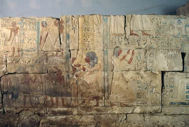 Relief de la tombe de Netcherouymes, haut fonctionnaire de Ramsès II, Saqqara, Égypte, civilisation égyptienne, Nouvel Empire, XIXe dynastie
