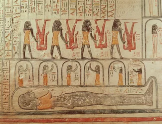 Détail du Livre de la Terre, de la chambre funéraire de la tombe de Ramsès VI (r.1143-1136 av. J.-C.) Nouveau Royaume