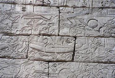 Les peuples de la mer, bataille navale de Ramsès III, Medinet Habu, 1195-64 av. J.-C.