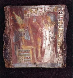 Intérieur du sarcophage de la chanteuse, Toarnemiherti, montrant la défunte offrant de l