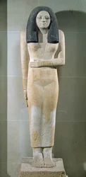 Statue de Nesa, Ancien Empire (calcaire peint)