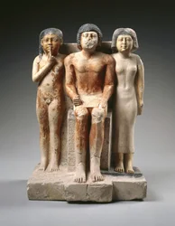Statue de Nykara et sa famille, fin de la 5ème dynastie, Ancien Empire, c. 2455-2350 av. J.-C.