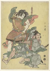 Asahina no Saburo en combat avec Soga no Goro