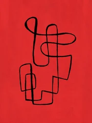 Ligne abstraite rouge vif