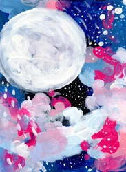 Un ciel nocturne rose et enchanteur
