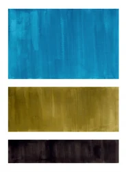 Blocs peints en bleu et or