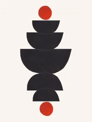 Équilibre géométrique rouge et noir