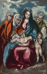La Sainte Famille avec sainte Anne et saint Jean-Baptiste enfant