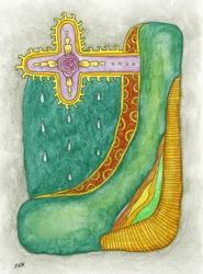 Motif de croix à roses ornées