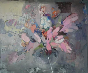 Bouquet rose abstrait