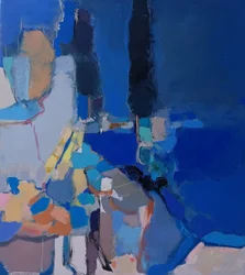 Abstraction bleue apaisante