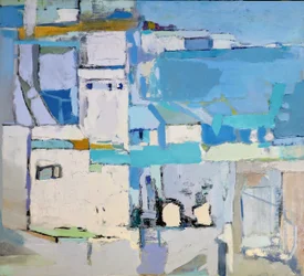 Paysage urbain côtier abstrait