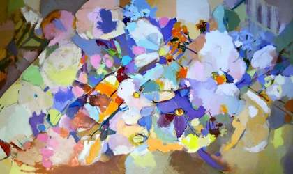 Bouquet abstrait aux couleurs vives