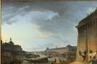 Vue de Paris depuis le quai sous le Pont Neuf