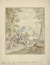 Projet pour une peinture murale avec Armida et Rinaldo