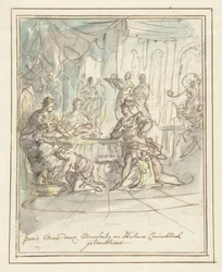 Paris accueilli par Ménélas et Hélène