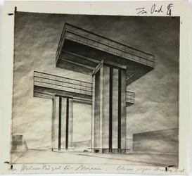 Gratte-ciel Wolkenbügel sur le boulevard Strastnoy à Moscou, 1925
