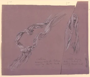Dessin, études de la draperie de "Fortune", vers 1887