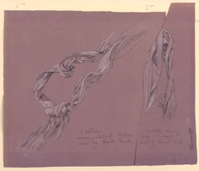 Dessin, études de draperie pour le personnage de "Fortune", vers 1877